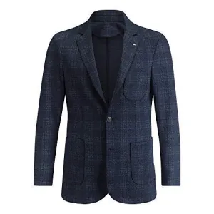 Bugatchi Mens Long Sleeve Blazer, Navy, XL