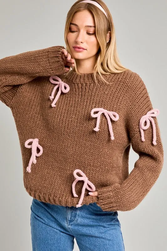 Chocolate Bow Chunky Sweater
