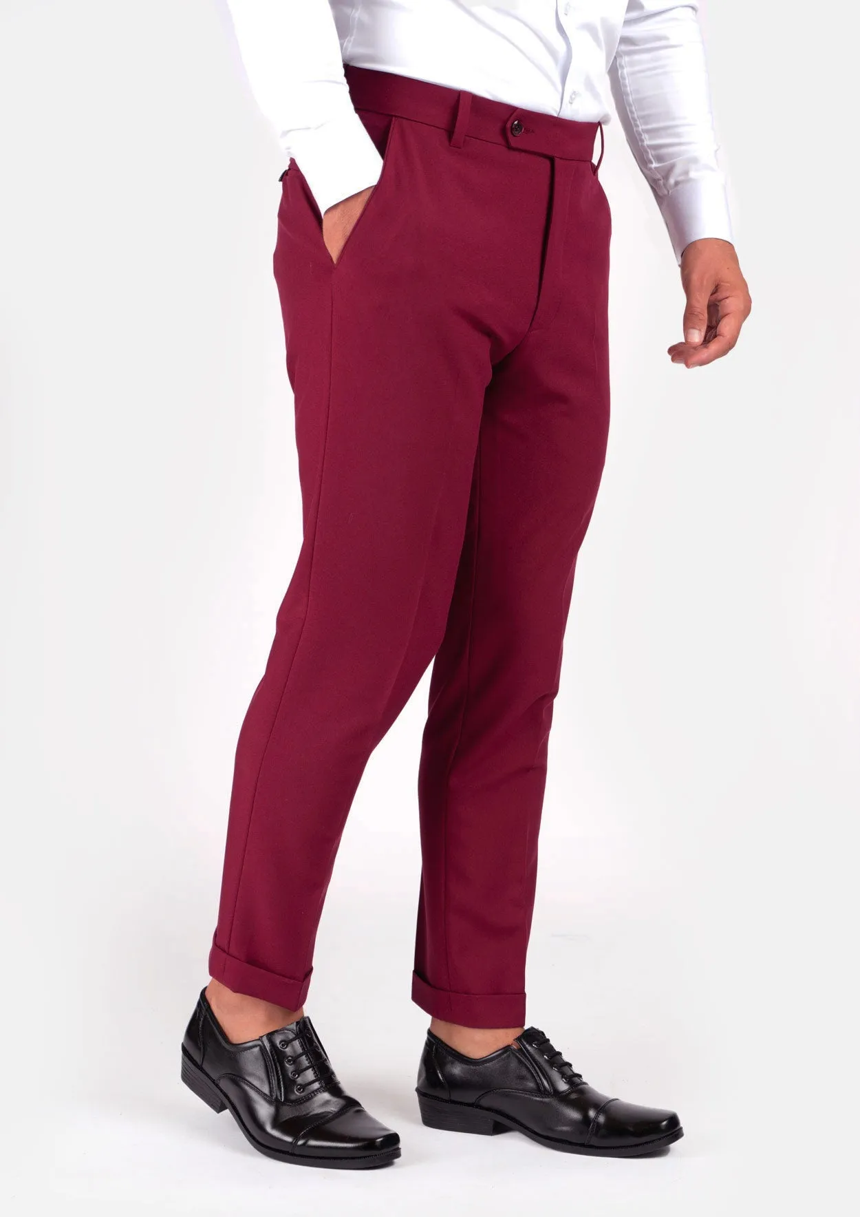Claret Red Stretch Pants