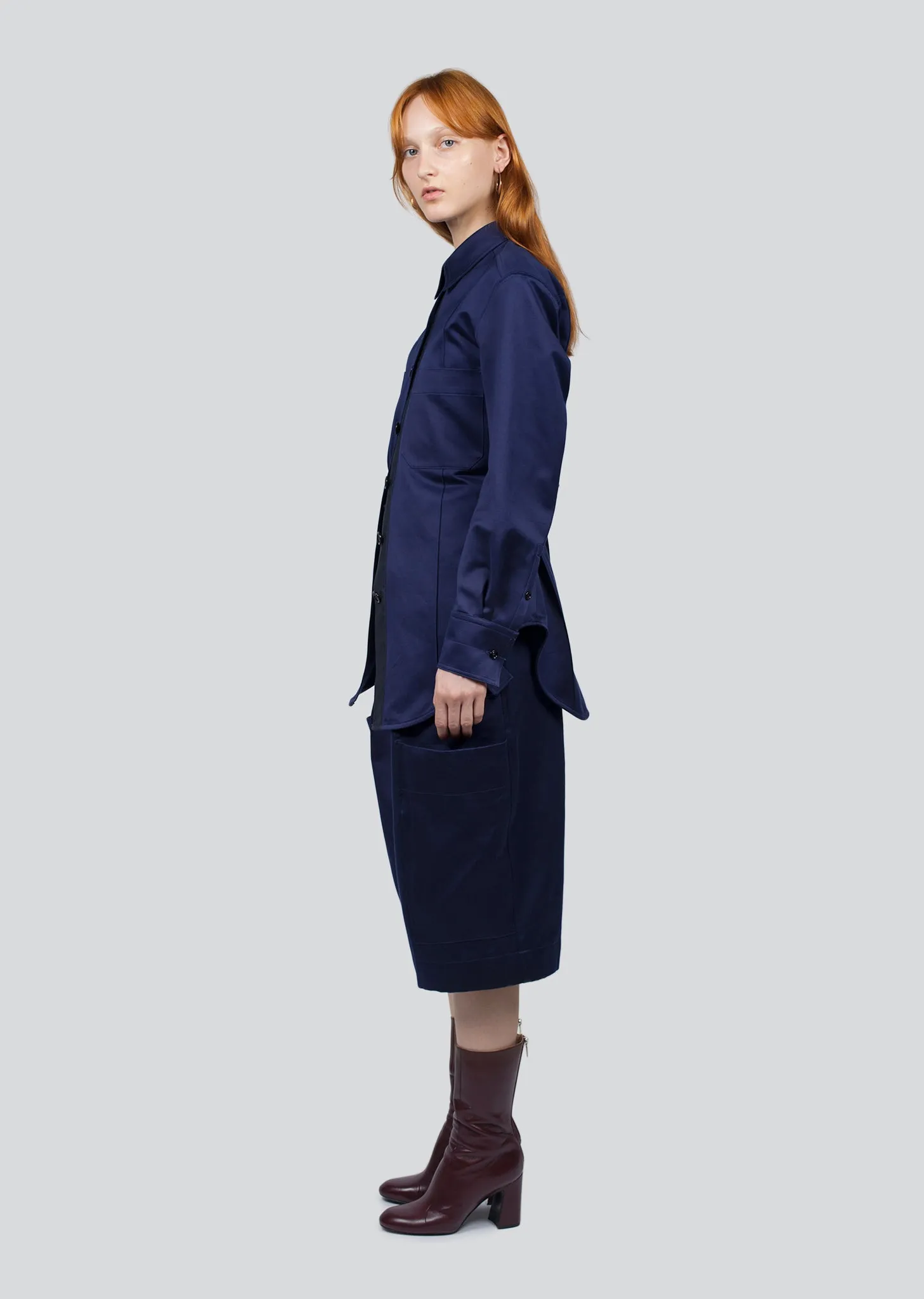 Cotton Sateen Shirt Jacket