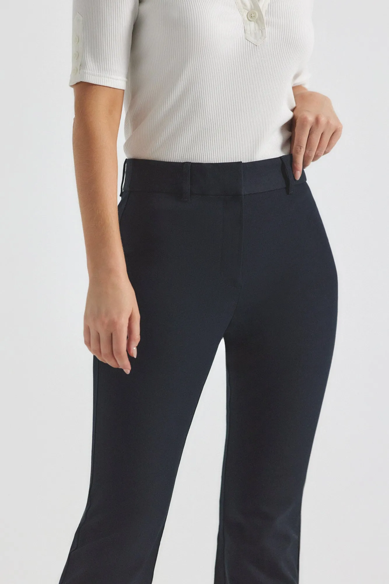 Crosby Crop Flare Trouser - Midnight