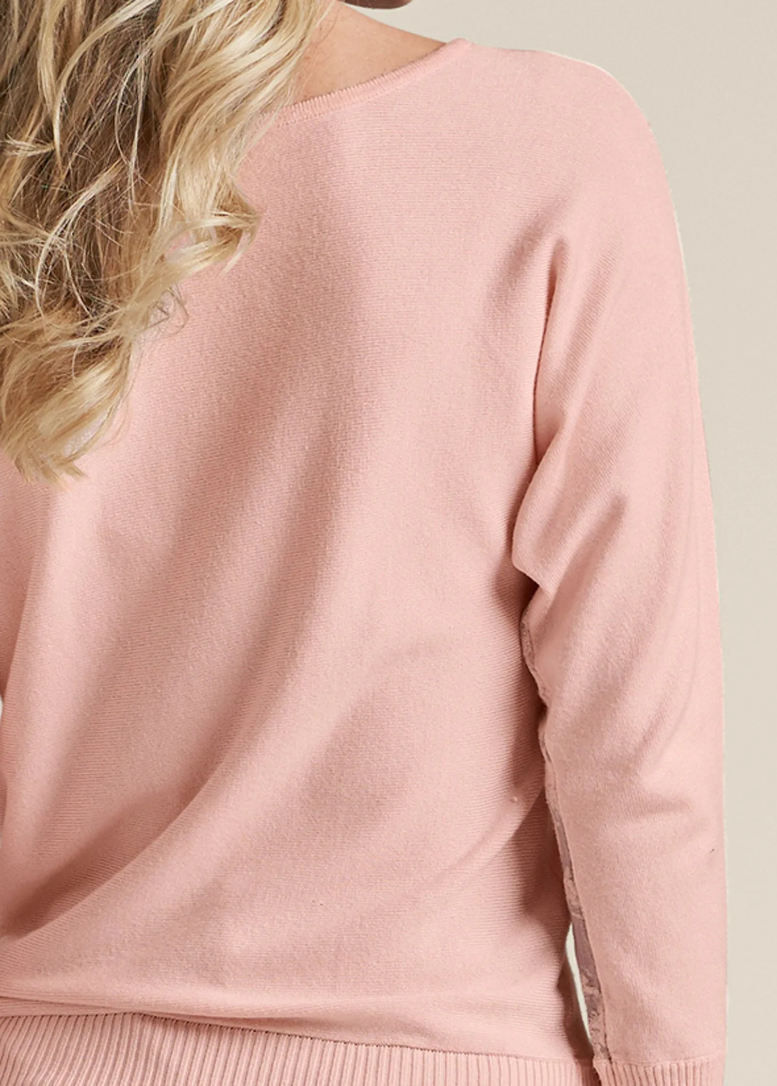 Floral Detail Sweater - Pink