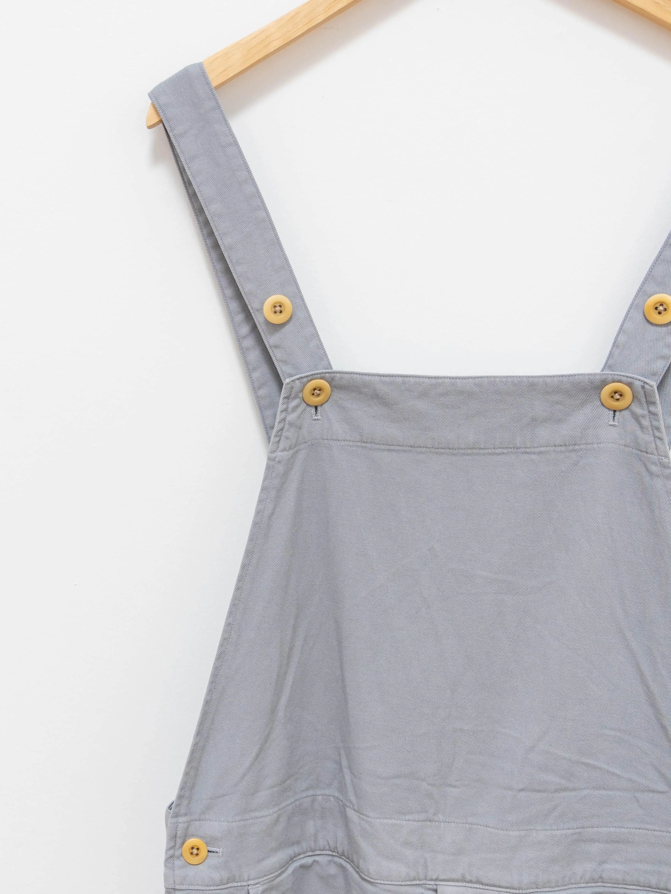 Garment Dyed Lyocell Cotton Stretch Overalls - Light Gray