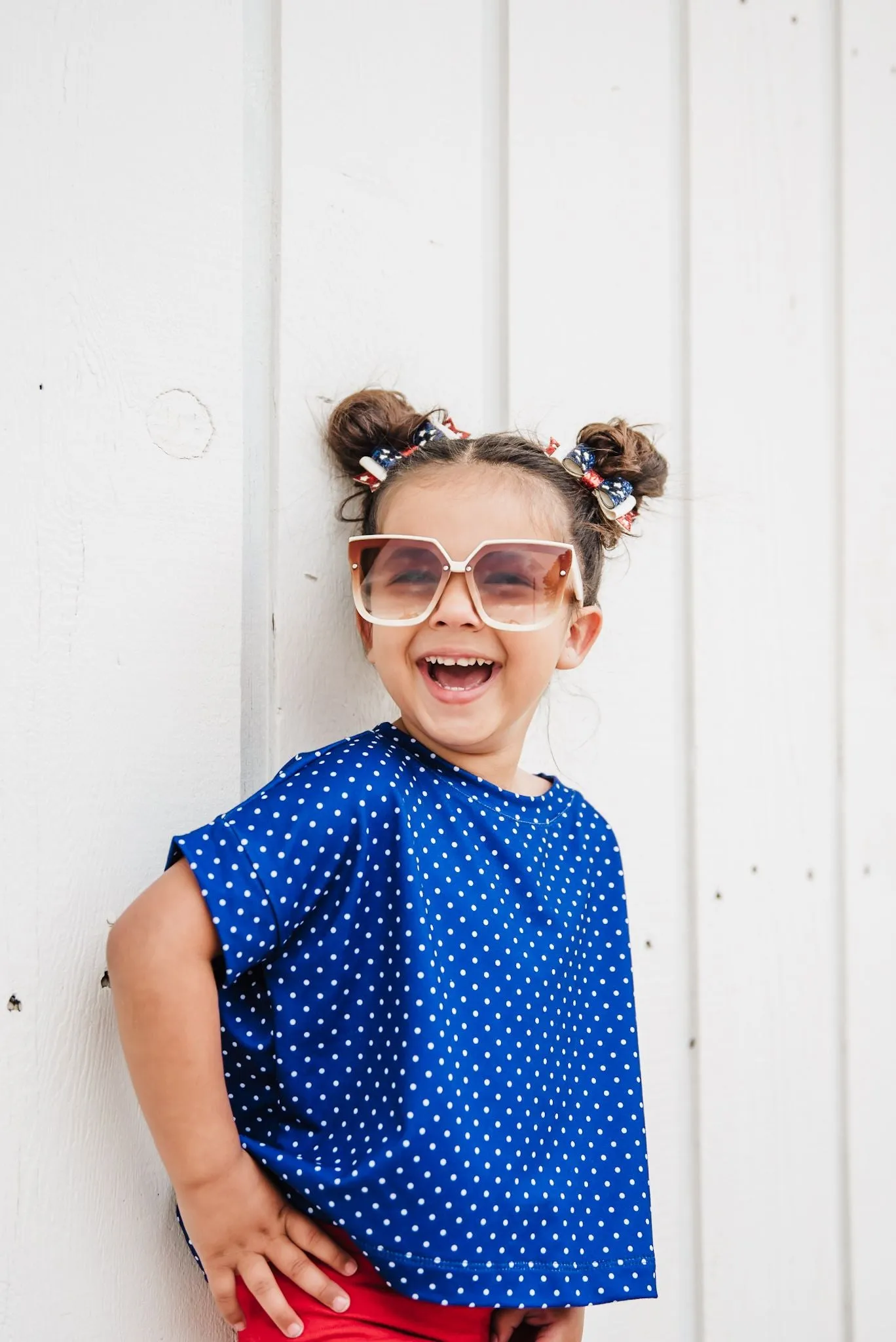 Jersey Knit Print | Navy Dots