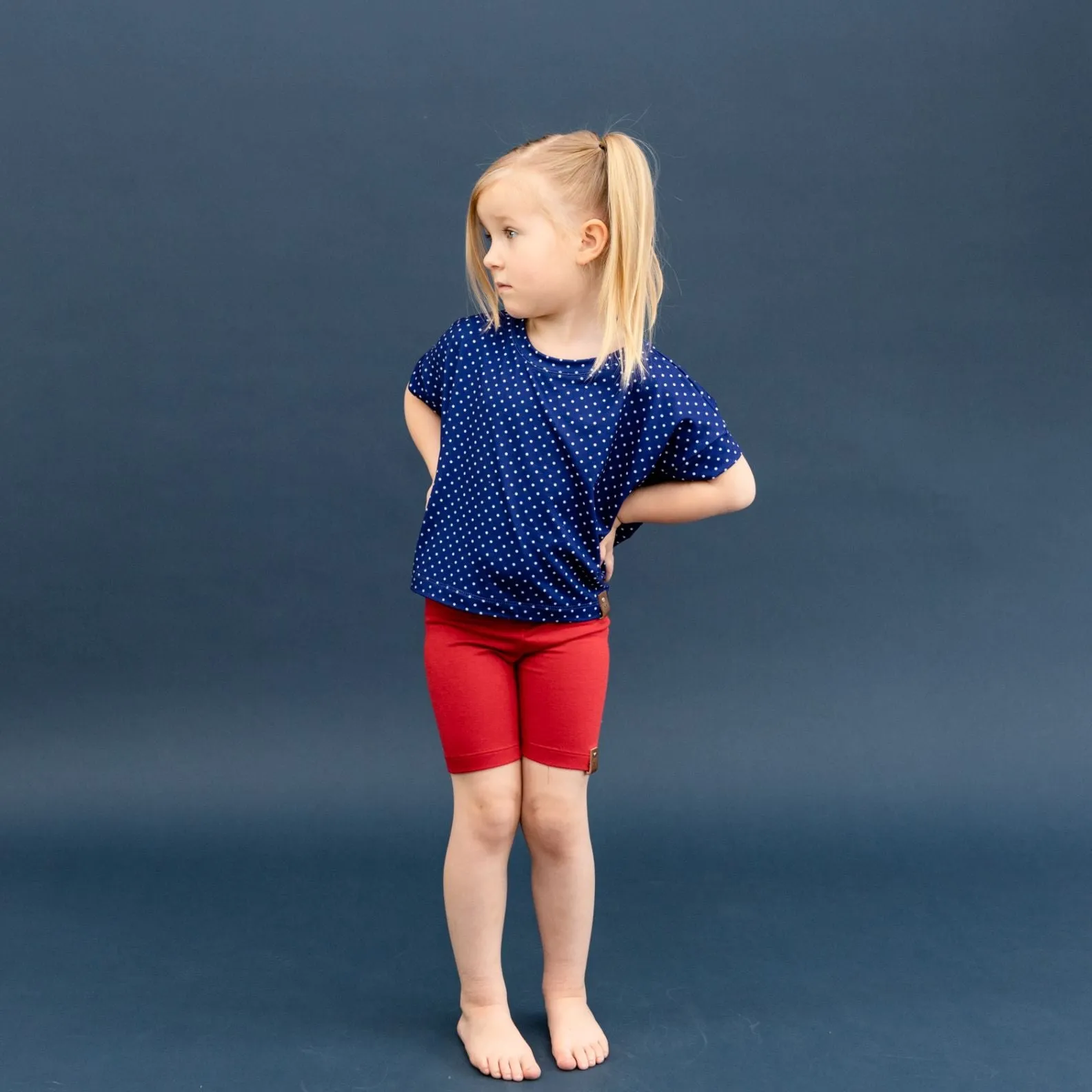 Jersey Knit Print | Navy Dots