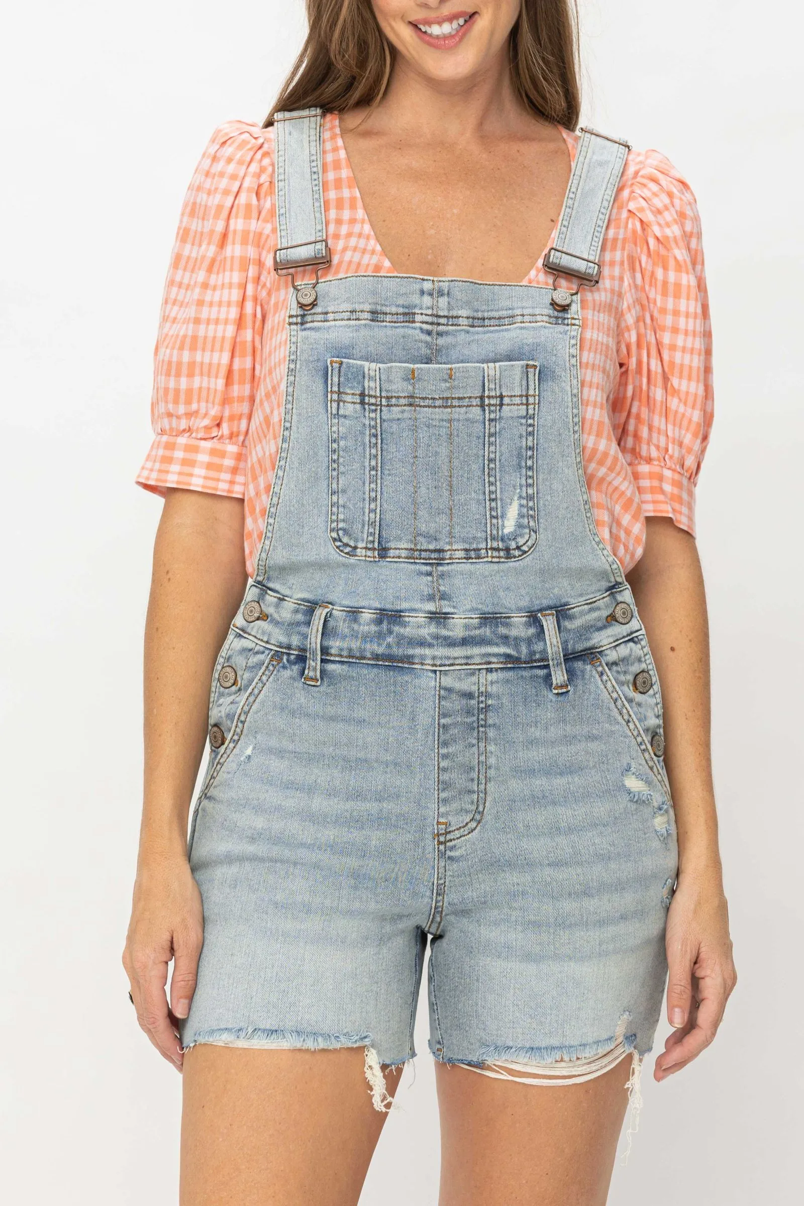 Judy Blue Distressed Shorts Overalls
