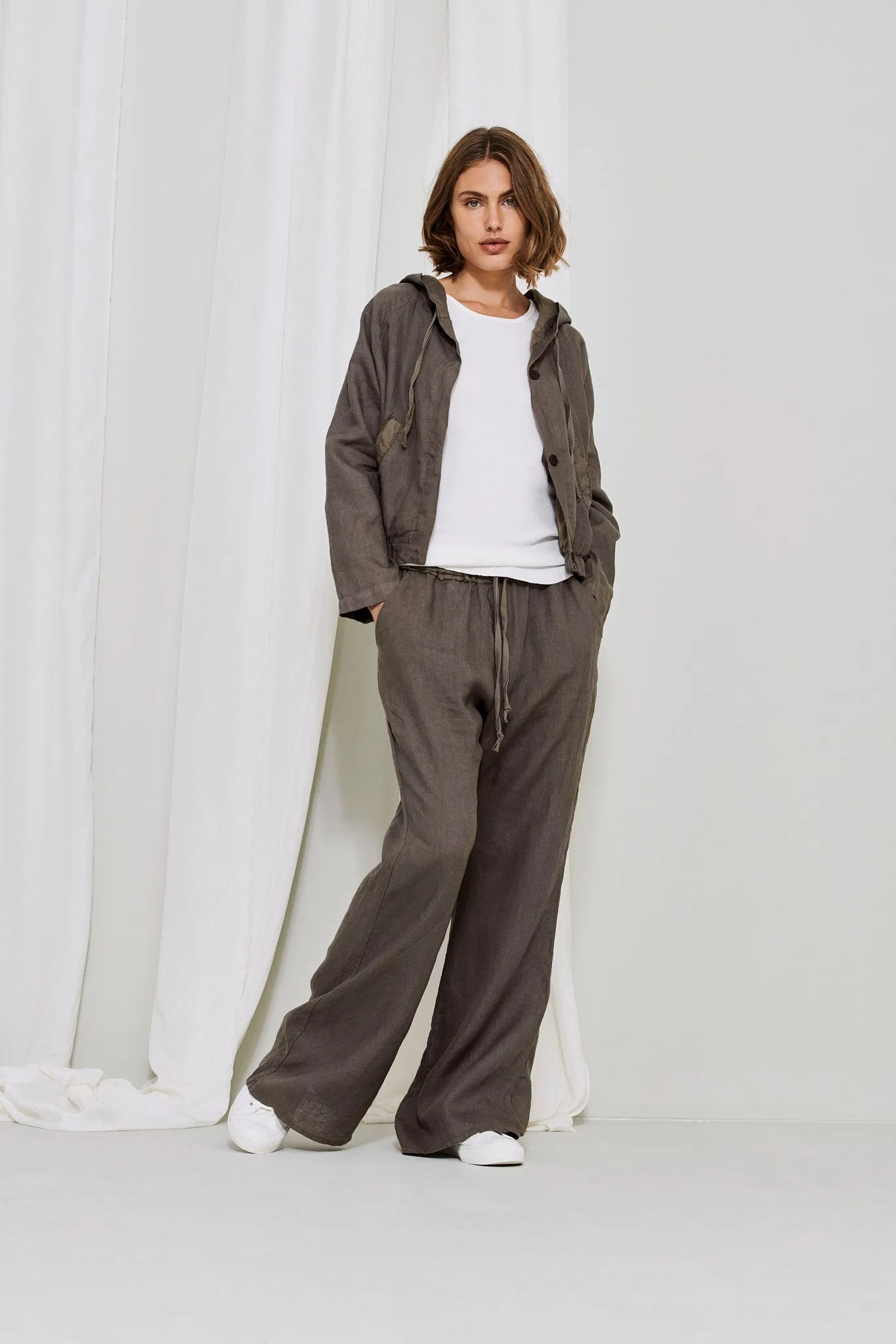 Linen Hoodie Jacket