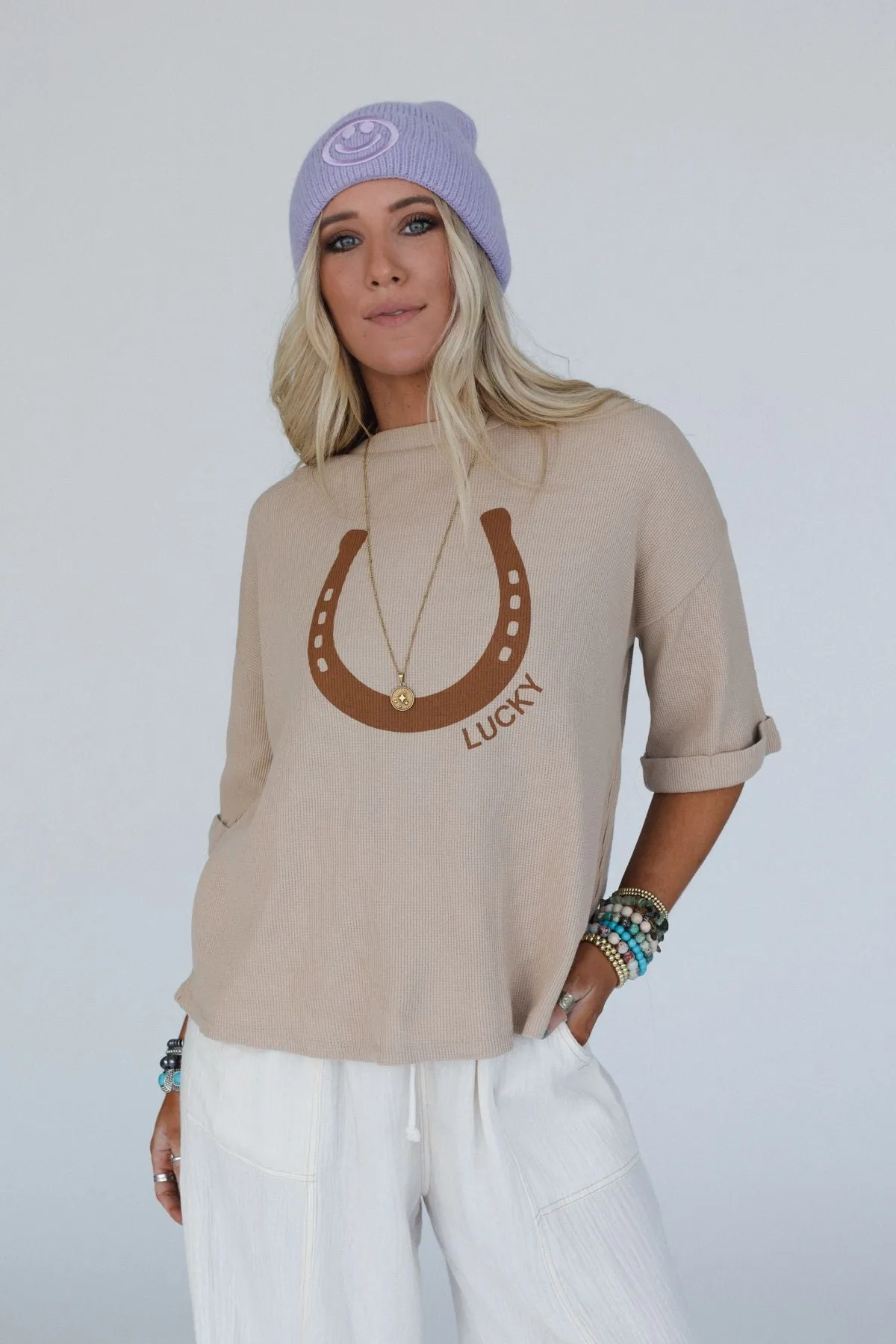 Lucky You Graphic Tee - Taupe