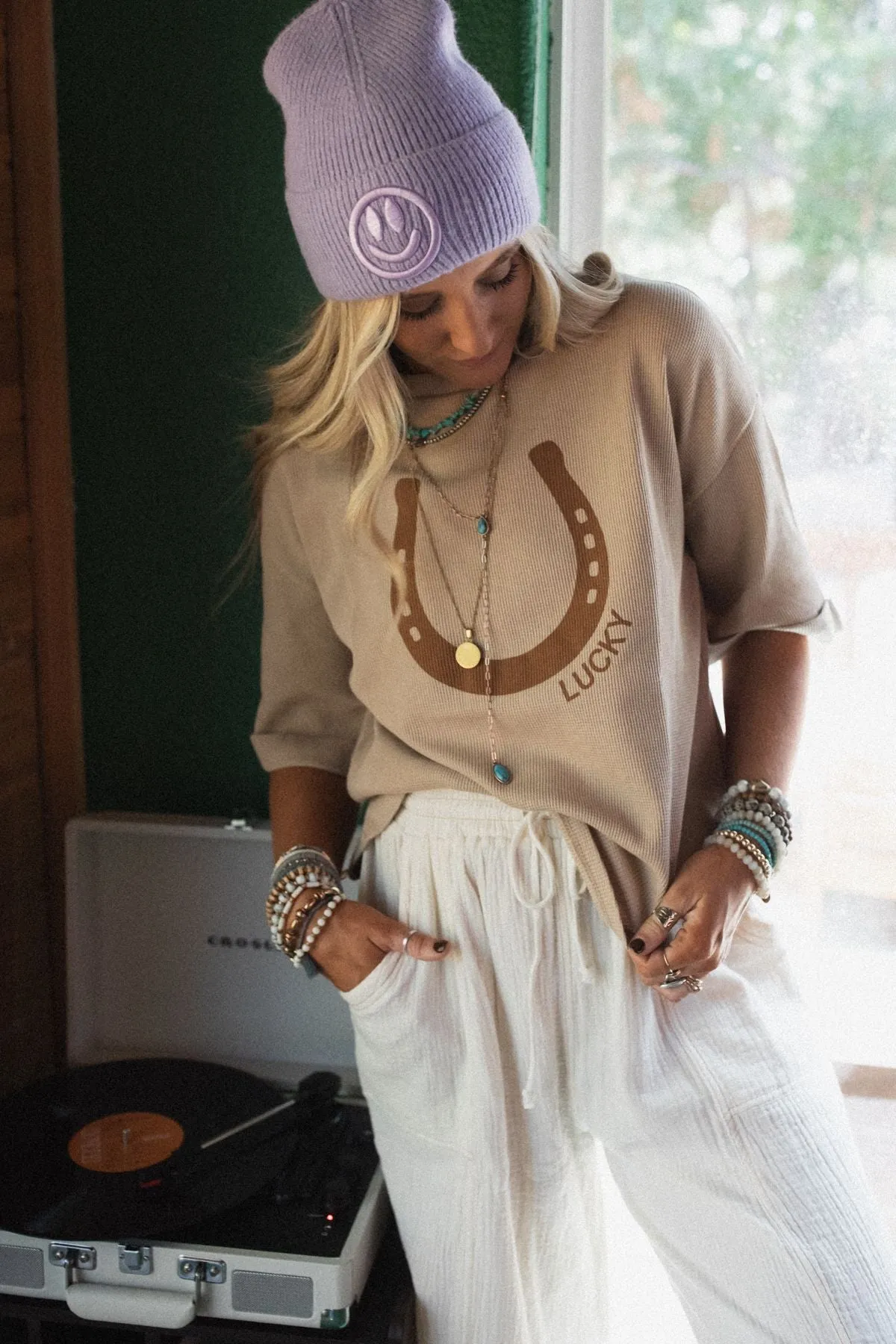 Lucky You Graphic Tee - Taupe