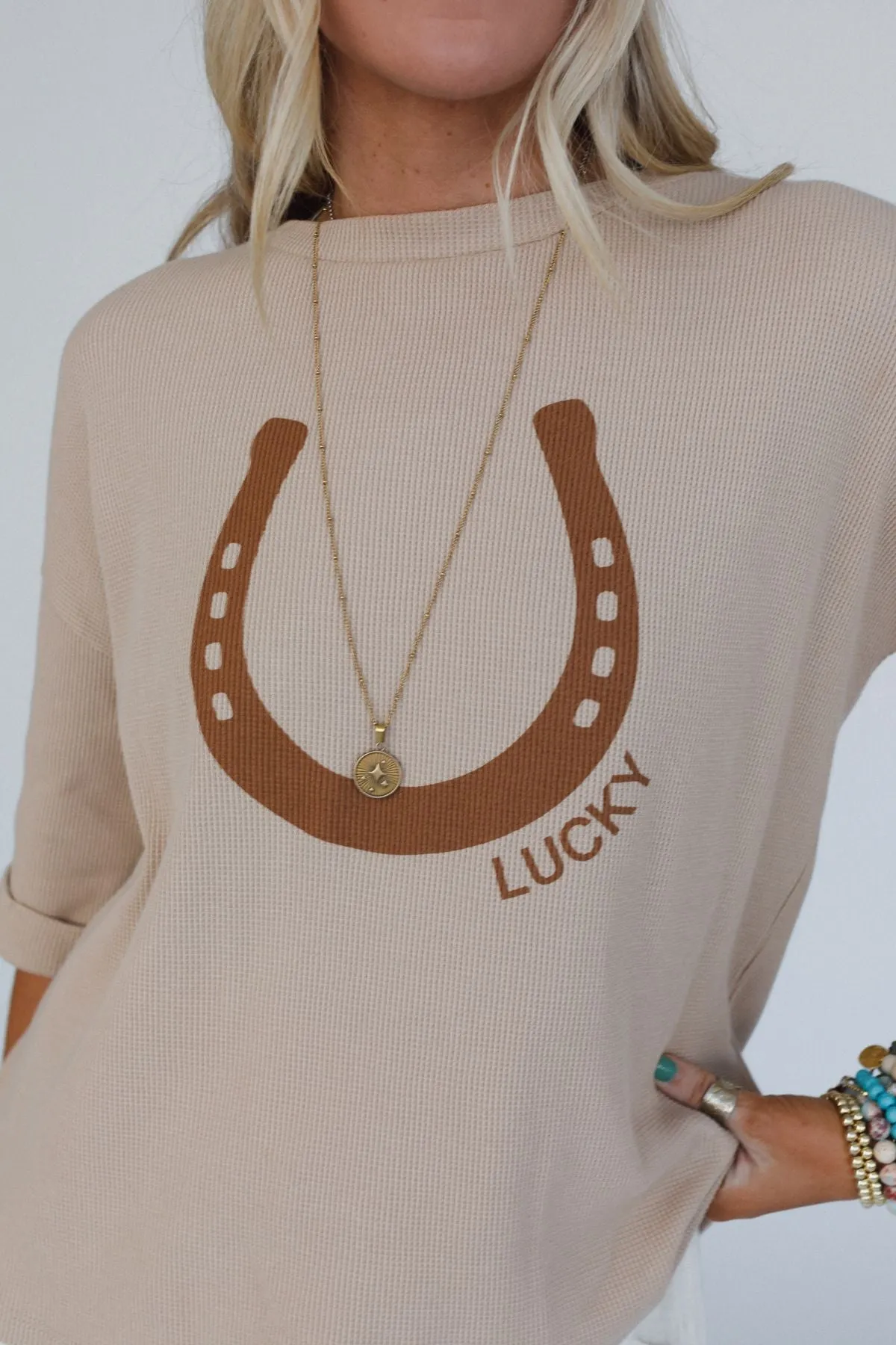 Lucky You Graphic Tee - Taupe