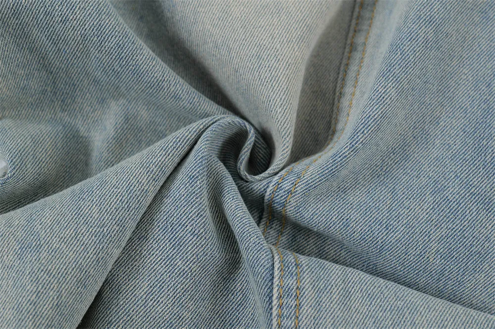 Men's Zipper Overalls Denim Trousers
