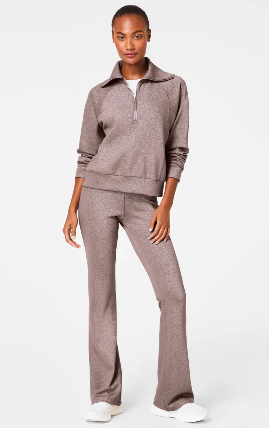 Spanx AirEssentials Half Zip Smoke Shimmer