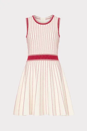 Vertical Texture Fit And Flare Dress