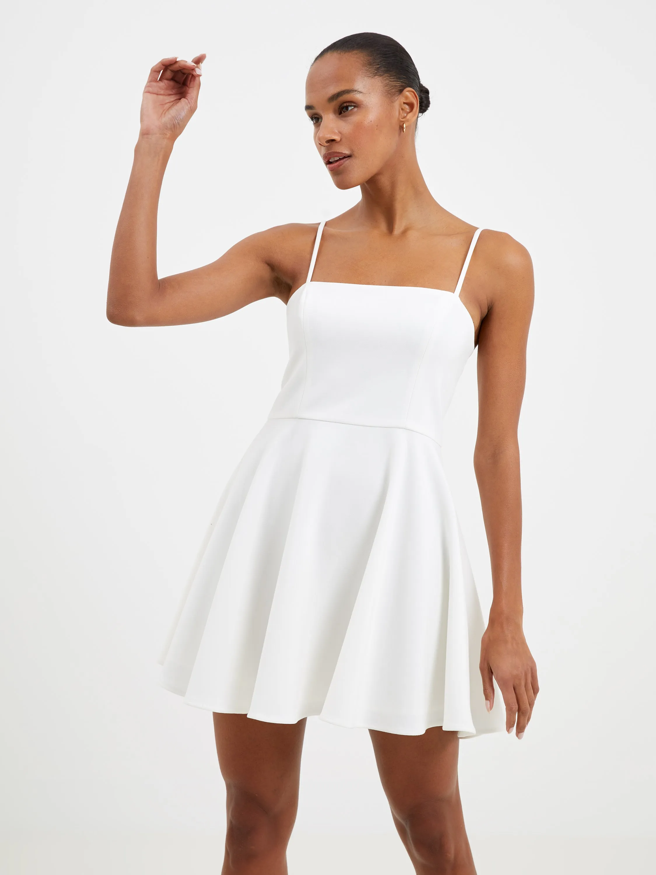 Whisper Straight Neck Fit & Flare Dress